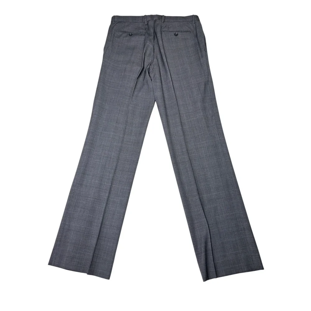 Banana Republic Classic Fit Men's Gray Plaid Wool Blend Dress Pants W34 L34
